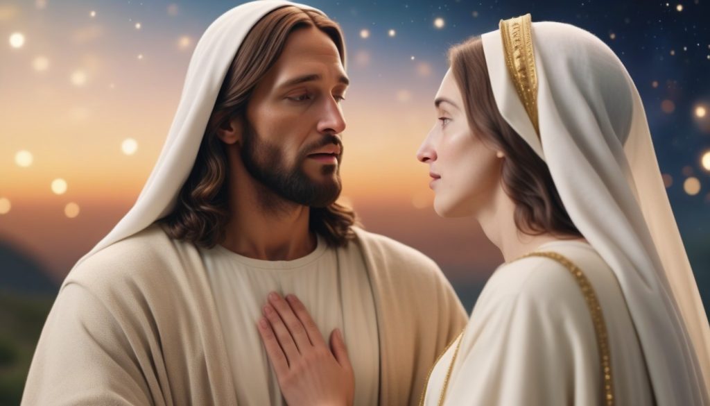 Adult Jesus and the Virgin Mary like real humans in the cosmos 1 3